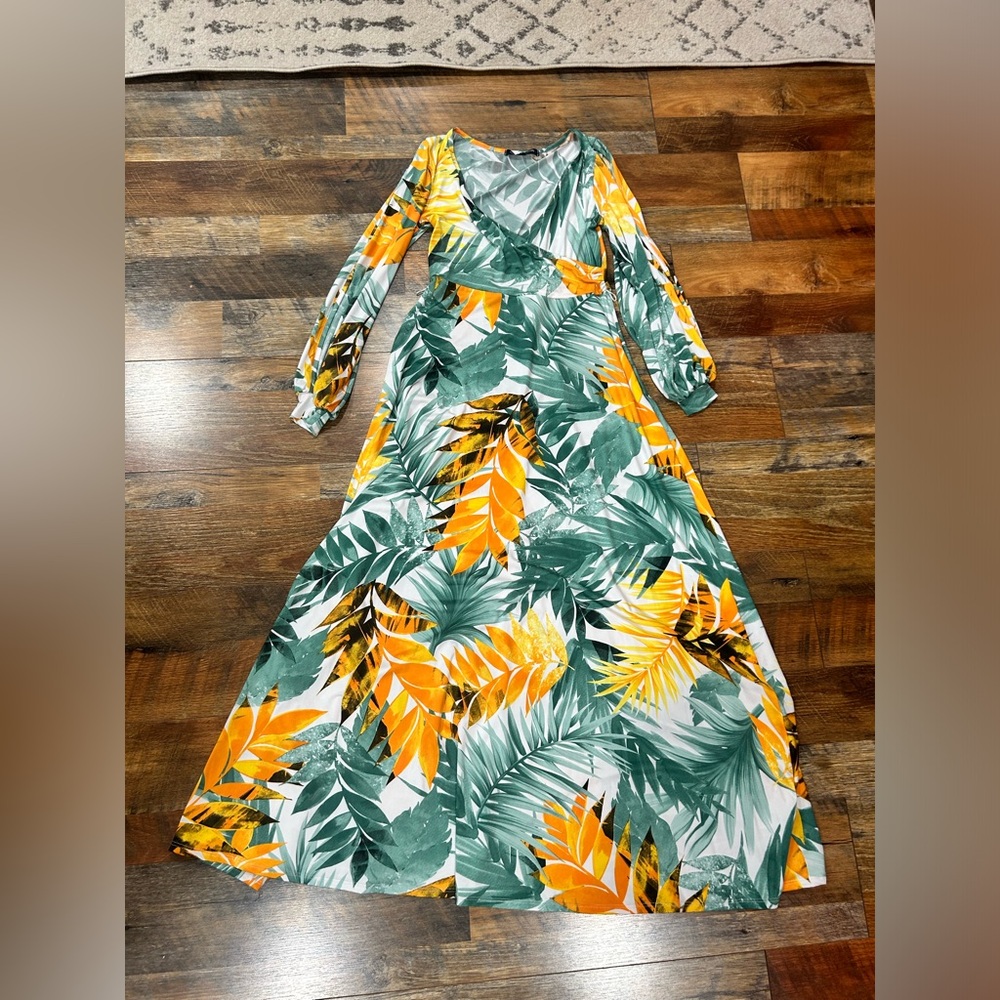 Tropical Print Maxi Dress Worn Once